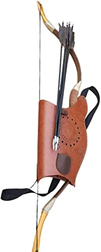 TentHome Bogentasche Bogensack PU Leder Bogenschießen Recurvebogen Koffer für traditionelle Recurve Bogen Langbogen Outdoor Schießen braun, Für Erwachsene: 48 x 24cm von TentHome