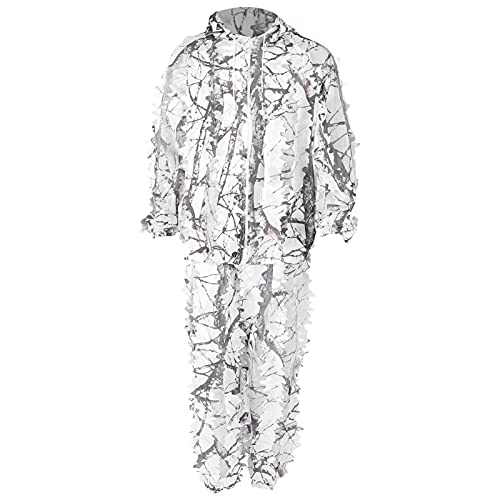 Teror 3D Leaf Suit, Snow Wild Camouflage Ghillie Suit 3D Leaf Jacken und Hosen Set Kleidung für die Jagd von Teror