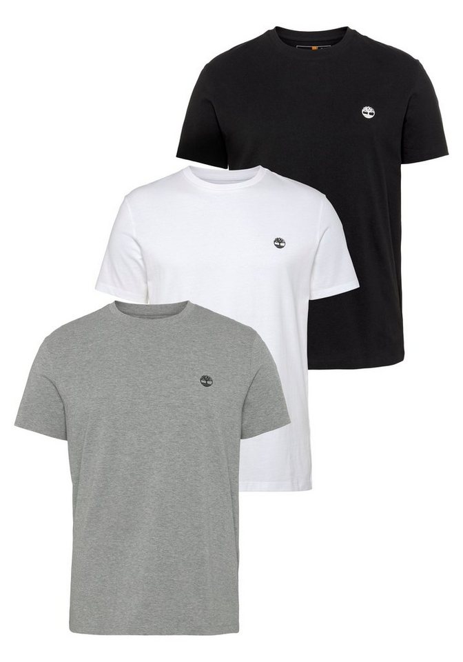 Timberland T-Shirt 3xPack Basic Jersey Crew Tee Slim Multi Color (Set, 3-tlg) von Timberland
