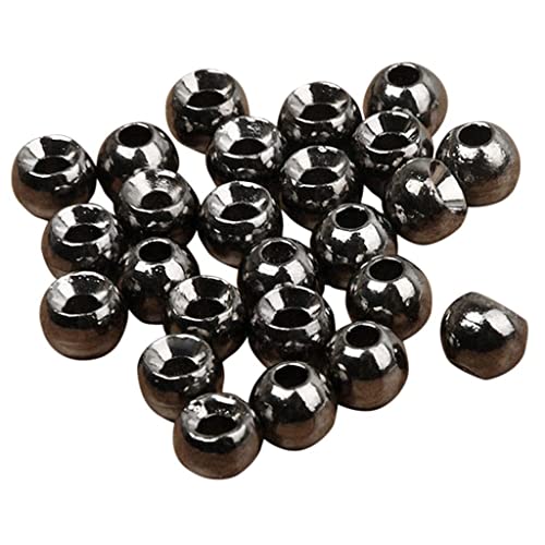 Tiuimk 25 Stück 4,0 mm schwarze Wolframperlen zum Fliegenbinden – hohe Dichte sinkendes Fliegenfischen Perlen von Tiuimk