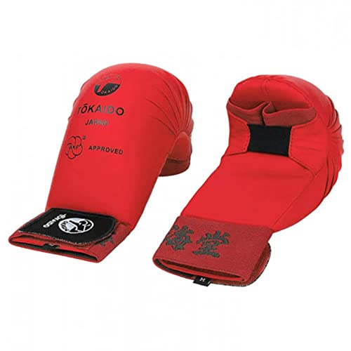 Tokaido Karate Kanji Handschuhe, Kumite WKF ohne/Zoll (L, Rot) von Tokaido