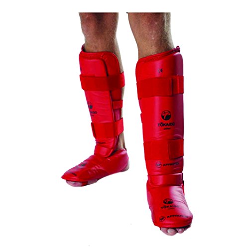 Schienbein- und Fußschutz Tokaido Karate Kumite WKF zugelassen (L, rot) von Tokaido