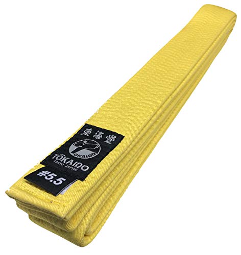 Tokaido Karategürtel gelb | Gelbgurt Karate Gürtel aus Baumwolle | Verschiedene Längen (305) von Tokaido