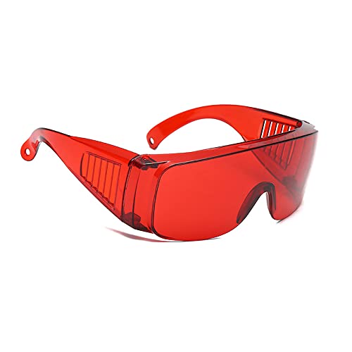 Schutzbrille, Schutzbrille, UV-beständig, Schutzbrille für Werkstatt, Labor und Bau, Rot von TopHomer