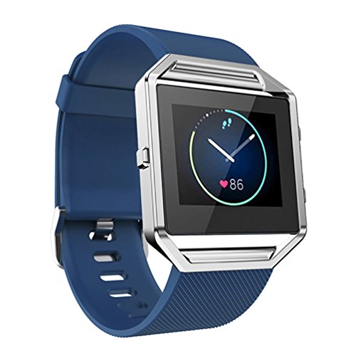 TopTen, Ersatz-Armband für Fitbit-Blaze-Smartwatch, verstellbar, aus weichem Silikon M blau von TopTen