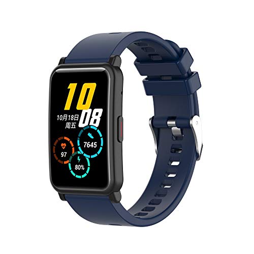 TopTen Uhrenarmband kompatibel mit Honor Watch ES Armband, Silikonarmband, Ersatzzubehör, verstellbares Armband (Marineblau) von TopTen