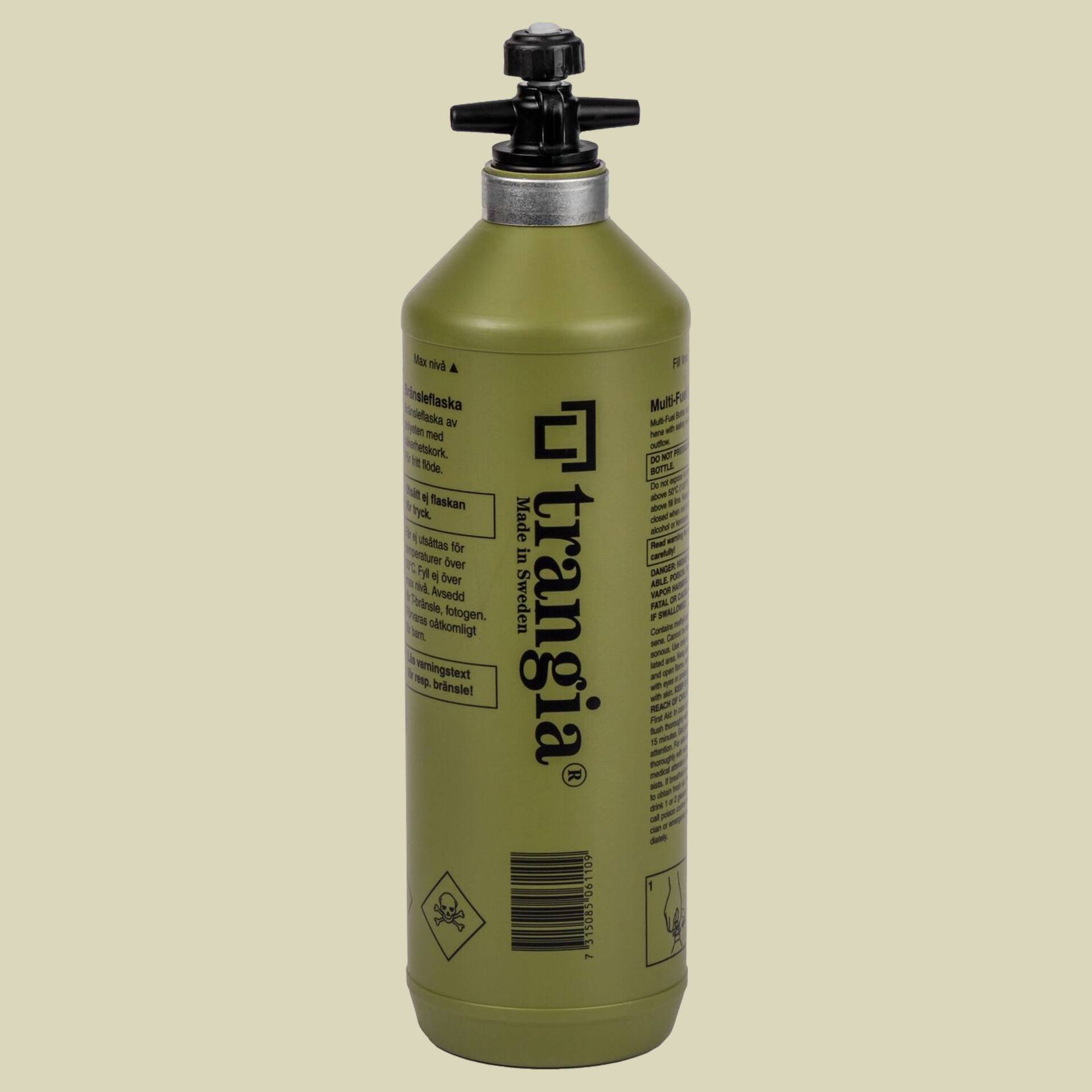 Flüssigbrennstoff-Sicherheitstankflasche 1,0 l oliv 1.0 L mit Verschluss Farbe: oliv von Trangia