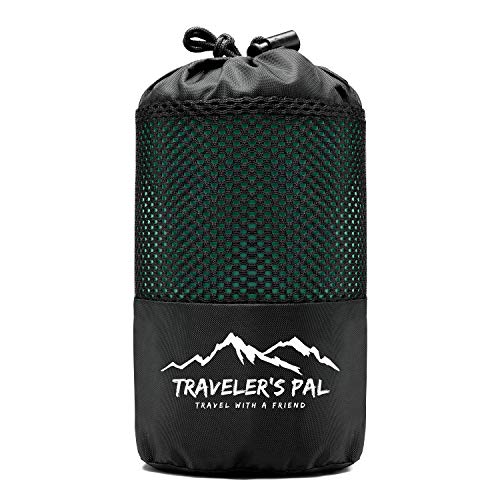 Traveler's Pal Hüttenschlafsack aus 100% Duraweave - Schlafsack mit Reißverschluss an Seite und Fußende - Leichter und dünner Inlett Sommerschlafsack atmungsaktiv und hautfreundlich (Patinagrün) von Traveler's Pal