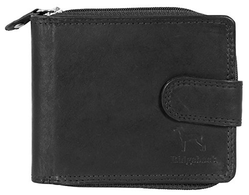 Trendyshop365 Geldbörse aus Kunstleder für Herren und Damen schwarz Leder ca.11x10x2cm viele Fächer Brieftasche Geldbeutel Portemonnaie von Trendyshop365