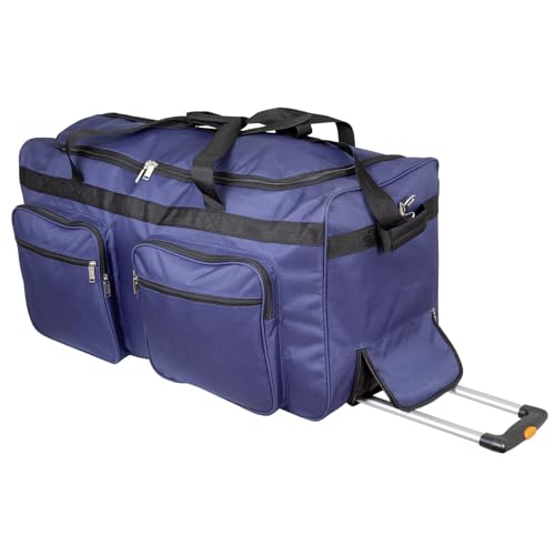 Trendyshop365 XL Reisetasche blau mit 3 Rollen 115 Liter Volumen Trolley von Trendyshop365