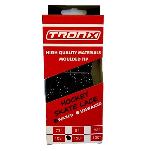 TronX gewachste Schnürsenkel für Schlittschuhe, Schwarze Farbe (108" / 274 cm) von TronX