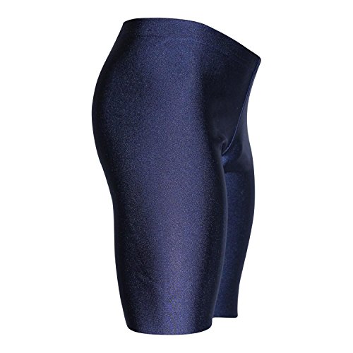 Turnanzug-GymStern Turnhose 1/2 Leggings aus Lycra mit Glanzeffekt Farbe dunkelblau, Größe 116 von Turnanzug-GymStern