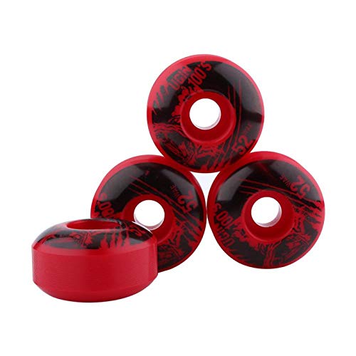 Tyenaza Skateboard Rollen, 52mm x 30mm 4 Stück/Set Outdoor Classic Durable PU Cruiser Longboard Skateboard Rollen (4Farben)(rot) von Tyenaza