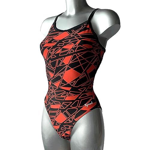 Tyron Badeanzug TSA-2 Red Art | Badeanzug für Damen & Mädchen | Sport Badeanzug für Training und Wettkampf | Schwimmanzug | Schwimmsport von Tyron