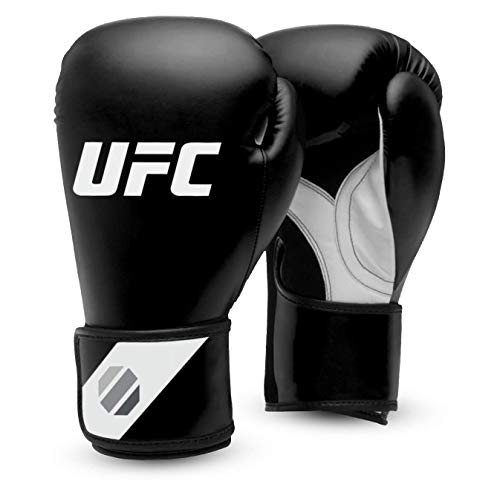 UFC Herren Fitness Training Glove Boxhandschuhe, Schwarz/Weiß/Silber, 14 oz von UFC