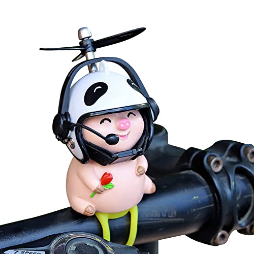 Mini Schweinchen Puppe Fahrrad dekorativ Glücksschweinchen mit Helm Glücksschweinchen Figuren Glücksschweine Glücksschweinchen Mini Schweinchen für Motorrad Fahrrad dekorativ Type I von URFEDA