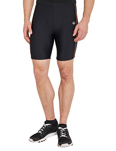 Ultrasport Herren Laufhose Shorts mit Quick-Dry-Funktion, Schwarz/Neon Orange, M von Ultrasport