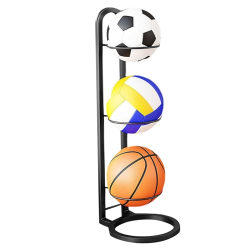 Basketballhalter, 3 Schicht Kohlenstoffstahl -Basketball -Rack, vertikaler Ballhalter, Hochleistungs -Basketballstand für Heimspielvolleyball -Fußball, Basketballregal von Unicoco