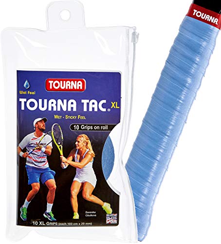 Unique Unisex – Erwachsene Tennis Griffbänder Tourna Tac Blau 10er, One Size von Tourna