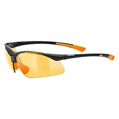 uvex sportstyle 223 - Sportbrille für Damen und Herren - verspiegelt - druckfreier & perfekter Halt - black orange/orange - one size von Uvex