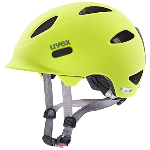 uvex oyo - leichter Fahrradhelm für Kinder - individuelle Größenanpassung - erweiterbar mit LED-Licht - neon yellow-moss green matt - 50-54 cm von Uvex