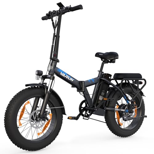 VARUN E Bike Klappbar 20" * 4.0" Fat Reifen City E-Bike mit 250W 48V 13Ah Akku, Faltbares Elektrofahrrad Herren und Damen, LCD-Anzeige, Shimano 7-Gang von VARUN