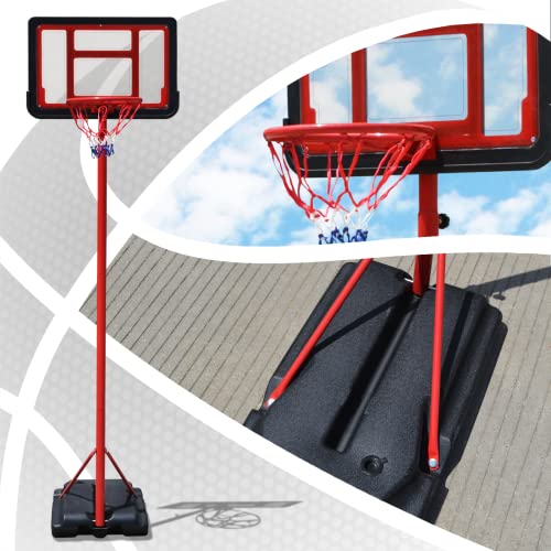 Basketballkorb Basketballständer Basketballanlage mit Ständer & Brett, höhenverstellbare Korbhöhe 115-210cm für Indoor & Outdoor von VENDOMNIA