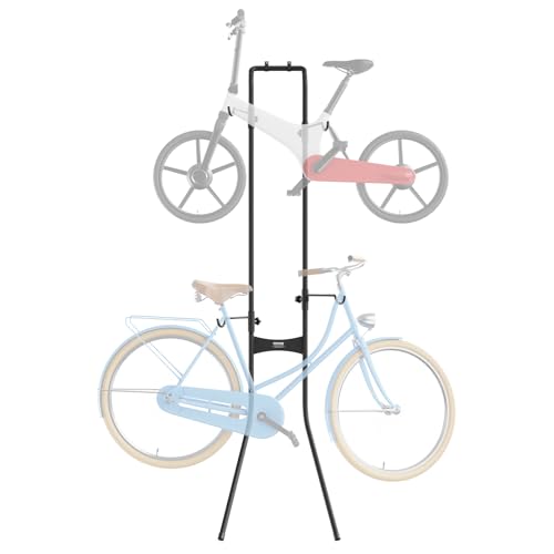 VEVOR 2 Fahrradständer, freistehender, vertikaler Schwerkraft-Wand-Fahrradständer, voll Verstellbarer Fahrradständer für die Garage, robuster Stahl und einfache Montage für Garage Wohnzimmer Schuppen von VEVOR