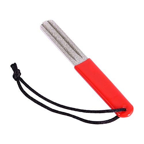 VGEBY Angelhaken-Schleifstein, Langlebiges Hakenschärfer-Schleiffeilenwerkzeug für das Angeln Im Freien (Rot) von VGEBY