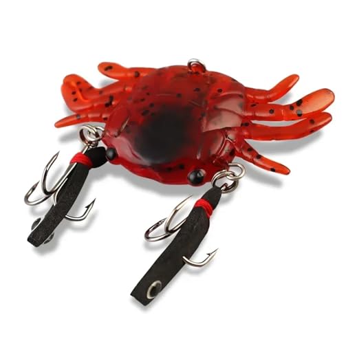 6/13g 3D Simulation Krabbe for Octopus Künstliche Köder Silikon Angeln Köder mit Haken Salzwasser Angeln Zubehör Tackle (Color : 1, Size : 6.5cm13g) von VJKAKZZPY