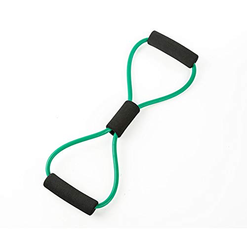 VOANZO 2pcs Yoga Gym Fitness Resistance 8 Wort Brust Expander Gummischlauch Pull Rope Workout Muskelelastische Bänder für Sportübungen (grün) von VOANZO