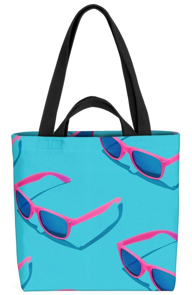 VOID Henkeltasche (1-tlg), Pinke Sonnenbrillen Sonne Brille Sommer Strand Beach Pool Muster Türkis von VOID