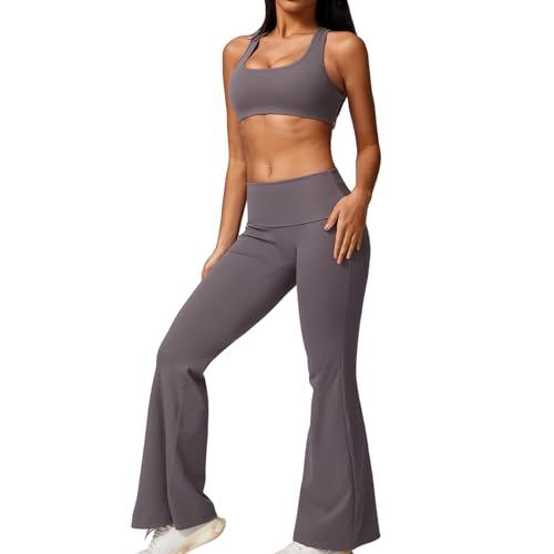 Valcatch Workout-Sets für Frauen 2-teilige Yoga-Fitness-Bekleidungssets Crop Tank Top Sport-BH und Leggings mit weitem Bein/Bodycon-Rock von Valcatch