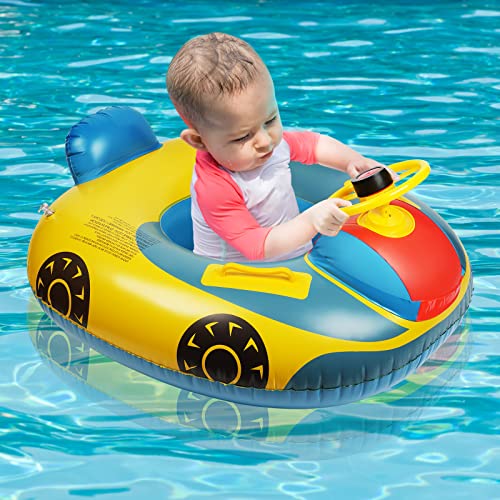 Vicloon Baby Schwimmring,Baby Float Kleinkinder Schwimmsitz,Baby Pool Schwimmring Automobil Stil mit Lenkrad, Baby Schwimmhilfe für Kinder von 1-6 Jahre alt von Vicloon