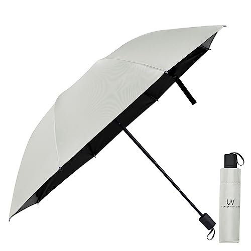 Vicloon Regenschirm, Regenschirm Sturmfest, 210T Teflon-Beschichtung, Sonnenschutz Regenschirm Im Freien UV Faltender Regenschirm, Leicht Kompakt (Elfenbeinweiß) von Vicloon