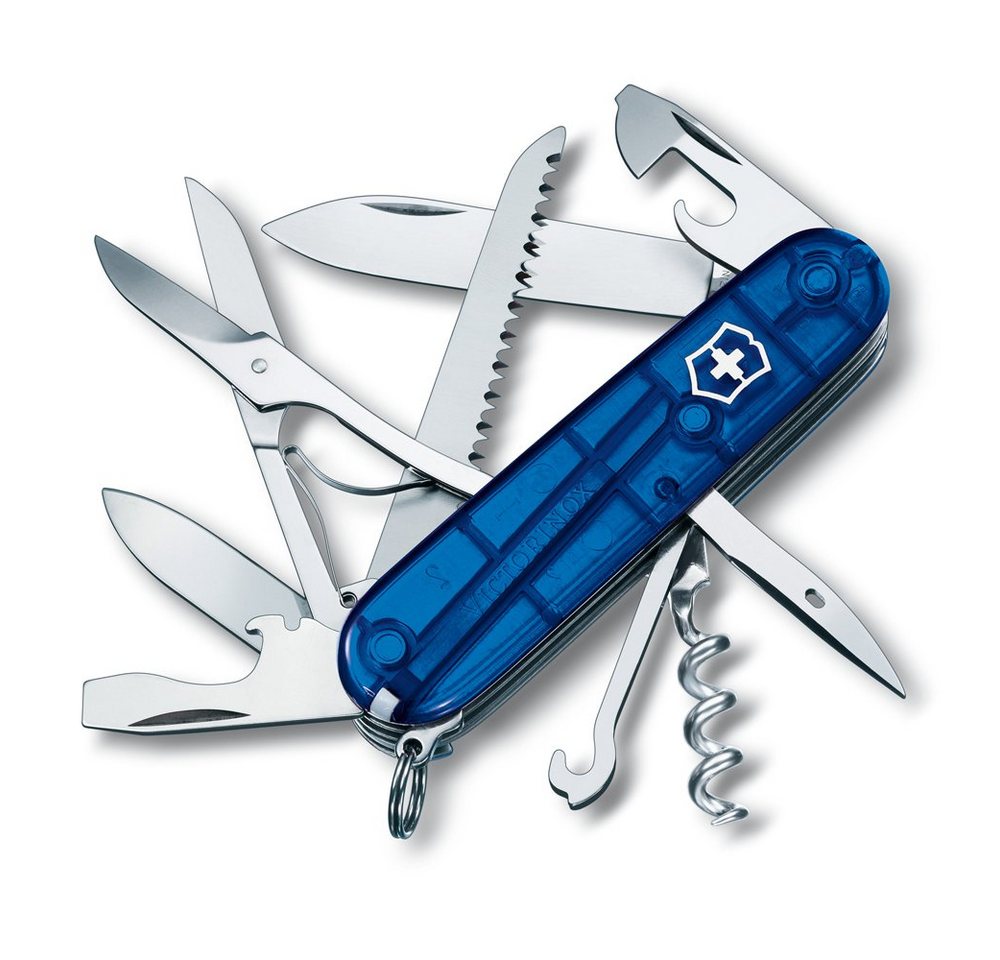 Victorinox Taschenmesser Taschenmesser Huntsman, blau transparent, 15 Funktionen von Victorinox