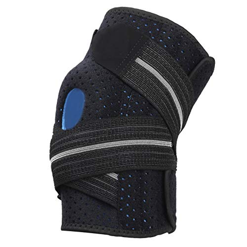 Silikonpolster-Sport-Knieschutzbandage, Komprimierte Bänder, Verstellbarer Knieschutz Für Kraftsportarten(Grau) von Vitdipy
