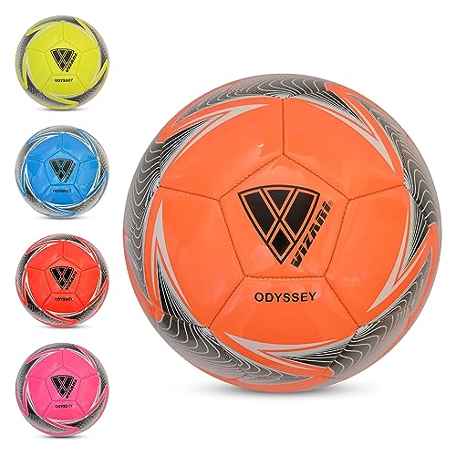 Vizari Odyssey Fußball Ball - Trainingsball Fussball mit 32-er Muster - Fußball - Orange - Größe 5 von Vizari