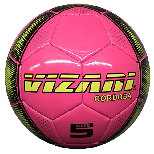 Vizari Sports Cordoba Fußball Ball - Trainingsball Fussball mit Einzigartigem Aufdruck - Fußball für Kinder & Erwachsene - In 5 Farben Erhältlich - Fussball - Rosa - Größe 5 von Vizari