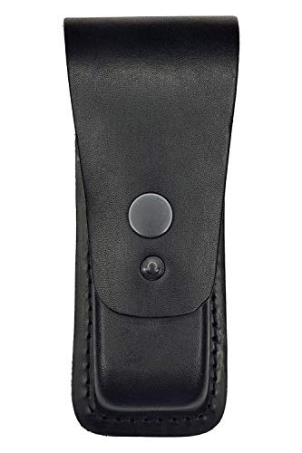 VlaMiTex M1 Magazintasche aus Leder schwarz für Doppelreihige Magazine 9mm .38 .40 Cal von VlaMiTex