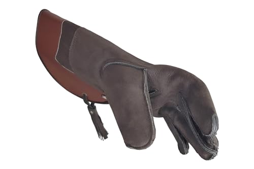VlaMiTex J54 Falknerhandschuh für Falken und Habichte Greifvögel Handschuh aus Leder Braun (L) von VlaMiTex