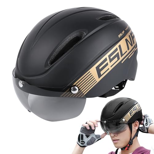 Vllold Fahrradhelme für Herren, Kopfbedeckung mit Brille, Radfahren Kopfhelme Atmungsaktiv, Stoßdämpfend Mehrzweck für Radfahren, Mountainbike, Rennrad von Vllold