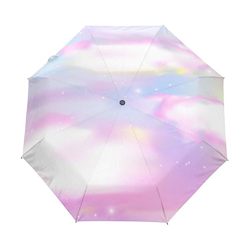 Weißfarbe Regenschirm Taschenschirm Kinder Jungen Mädchen UV-Schutz Auf-Zu Automatik Umbrella Verstärkt Winddichte Zusammenklappbar von Vnurnrn