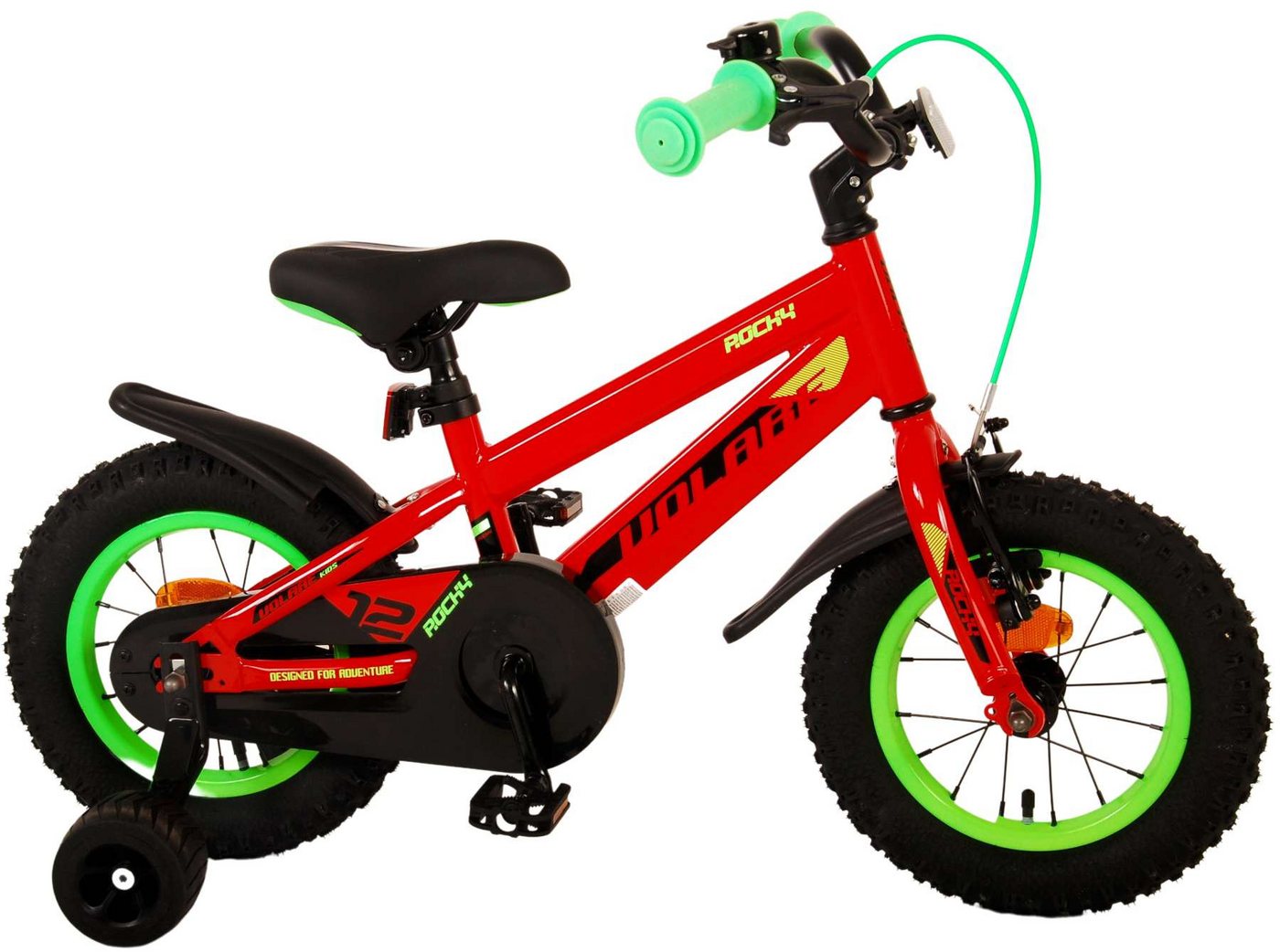 Volare Kinderfahrrad Kinderfahrrad Rocky für Jungen 12 Zoll Kinderrad in Rot Fahrrad von Volare