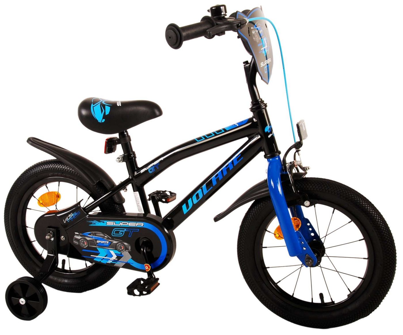 Volare Kinderfahrrad Kinderfahrrad Super GT für Jungen 14 Zoll Kinderrad in Blau Fahrrad von Volare