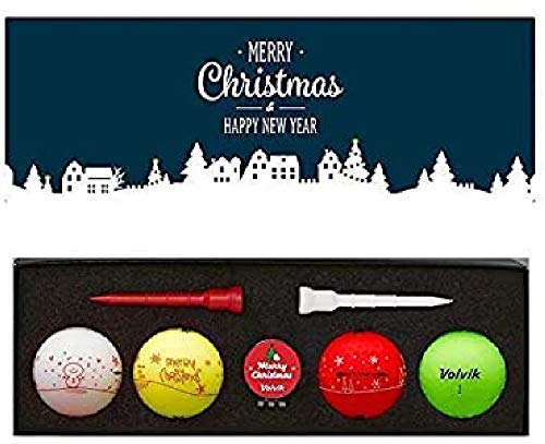 Volvik Christmas Pack Geschenkpackung Golfbälle, Weihnachts-Tees/Marker, 1DZ von Volvik