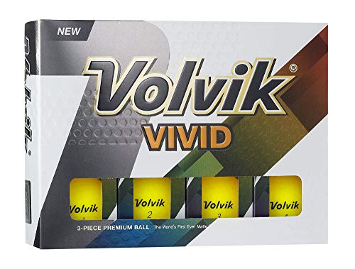 Volvik Vivid Golfbälle, 12 Stück, Unisex, 0000200, gelb, One Dozen von Volvik
