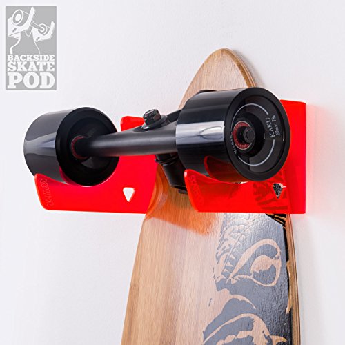 WANDKINGS Skateboard Wandhalterung - Backside Variante - Wähle eine Farbe - Rot von WANDKINGS