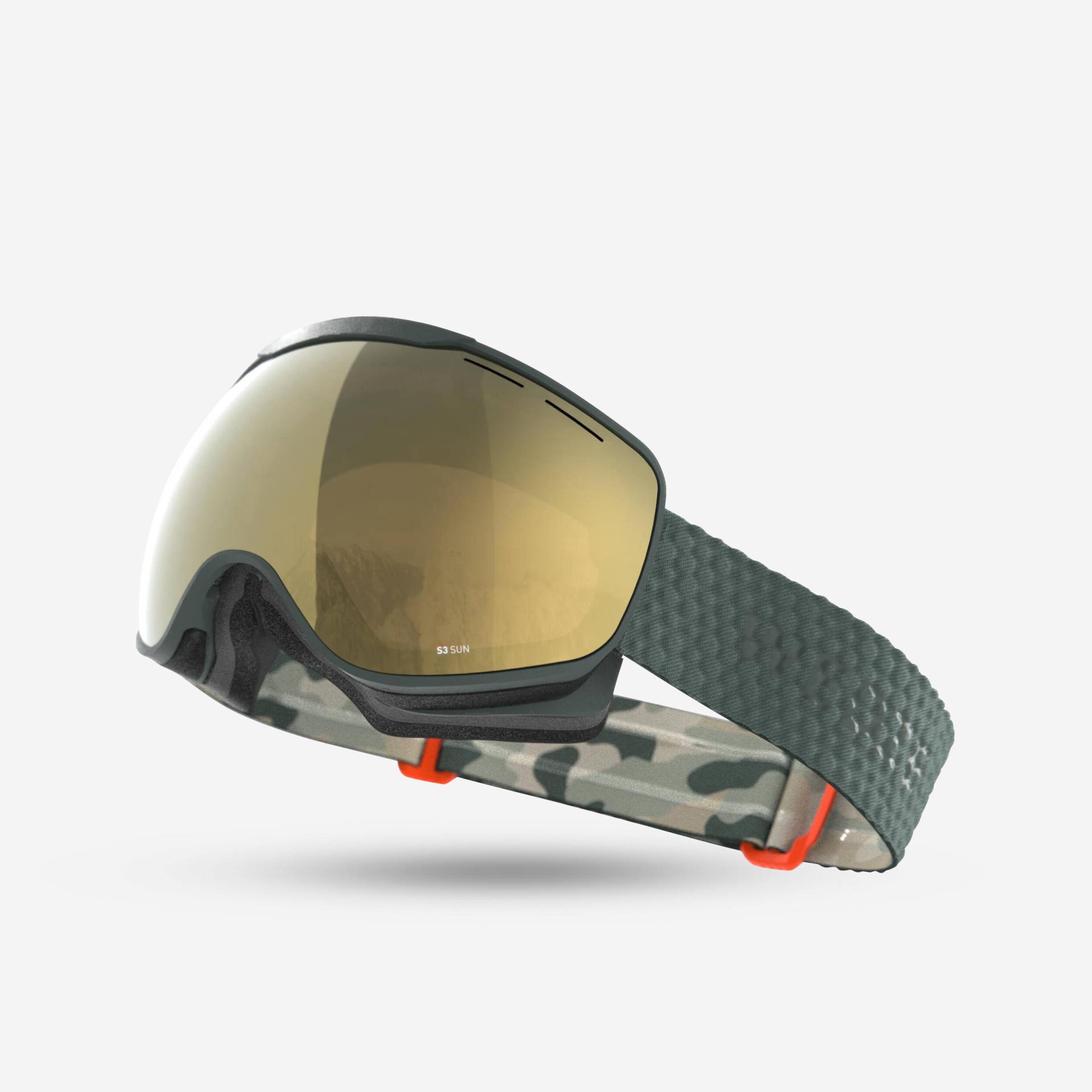 Skibrille Snowboardbrille Kinder/Erwachsene Schönwetter - G 900 S3 camo/khaki von WEDZE