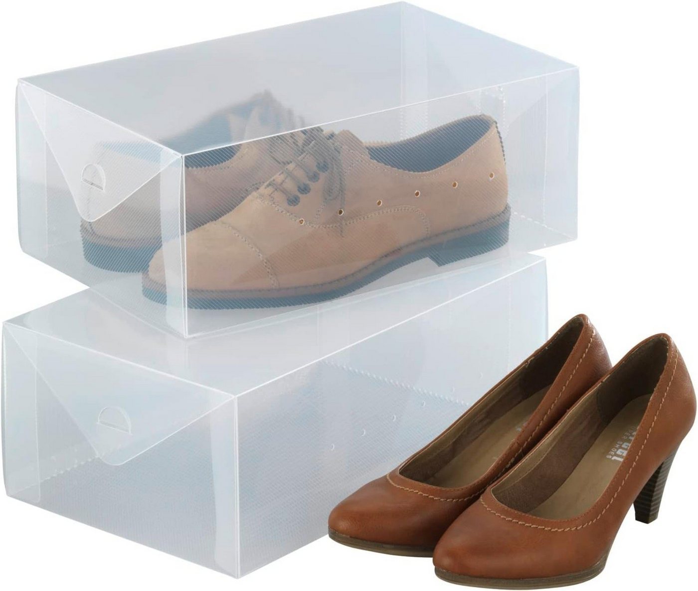 WENKO Allzweckkorb, Aufbewahrungsbox für Schuhe, 2er Set, transparente Aufbewahrung von WENKO
